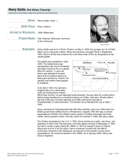 Henry Golde: Oral History Transcript