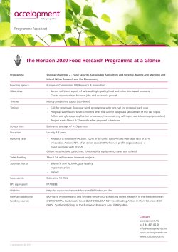 Food Security, Sustainable Agriculture etc. (factsheet)