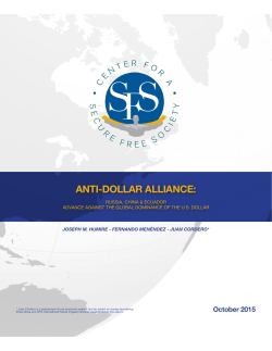 ANTI-DOLLAR ALLIANCE: - Center for a Secure Free Society