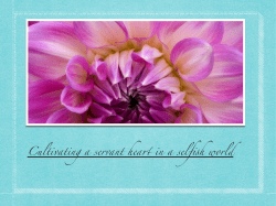 Cultivating a servant heart 1