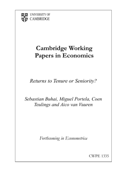 CWPE1335 - University of Cambridge
