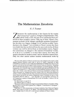 The Mathematician Zenodorus - Greek, Roman, and Byzantine Studies