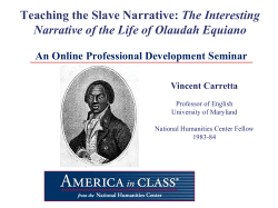 Teaching the Slave Narrative