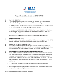 Frequently Asked Questions about ICD-10