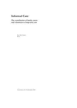 Informal Care - Raad voor Volksgezondheid en Samenleving