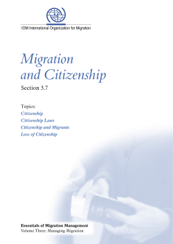 Migration and Citizenship - Regional Conference on Migration