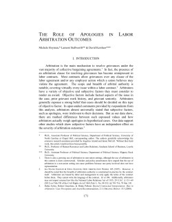 the role of apologies in labor arbitration outcomes