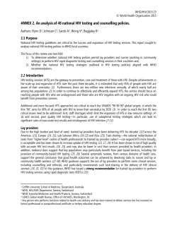 ANNEX 2. An analysis of 48 national HIV testing and counselling