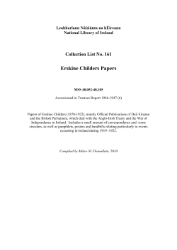Erskine Childers Papers - National Library of Ireland