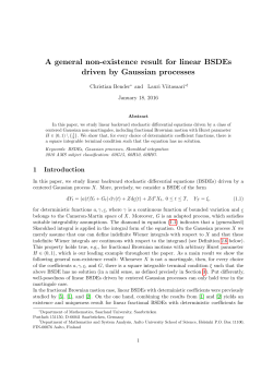 A general non-existence result for linear BSDEs driven by Gaussian