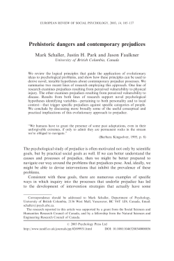 Prehistoric dangers and contemporary prejudices