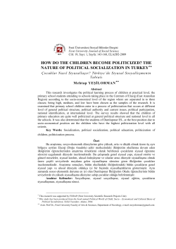 the nature of political socialization in turkey