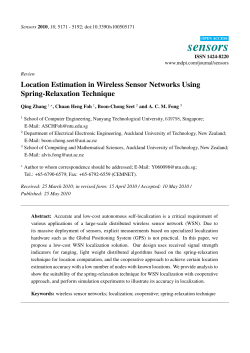Location Estimation in Wireless Sensor Networks Using Spring