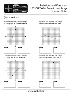 Math 10C: Domain and Range