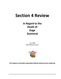 Section 4 Review - Southern First Nations Network of Care