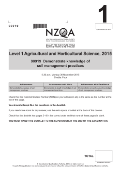 Level 1 Agricultural and Horticultural Science (90919) 2015
