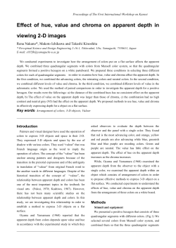 Effect of hue, value and chroma on apparent depth in viewing 2