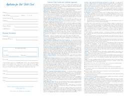 Application for Visa&reg; Debit Card