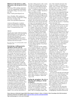 Introducing: walking practice and d&eacute;rive in the real city Setting the