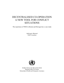 decentralised co-operation a new tool for conflict situations