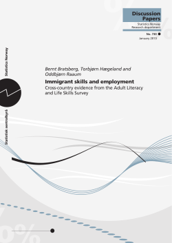 Immigrant skills and employment. Cross-country evidence