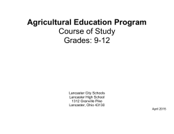 Agricultural Education, Grades 9-12