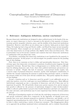 Conceptualization and Measurement of Democracy