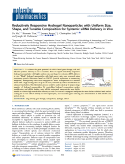 Reductively Responsive Hydrogel Nanoparticles with Uniform Size