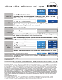 Sallie Mae Residency and Relocation Loan&reg; Program