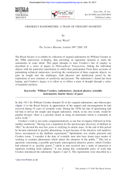 CROOKES`S RADIOMETERS: A TRAIN OF