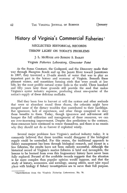 History of Virginia`s Commercial Fisheries