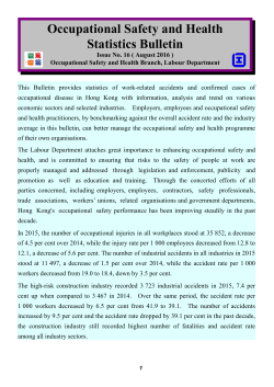 Occupational Safety and Health Statistics Bulletin Issue No. 16
