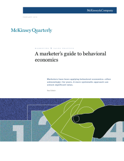 A marketer`s guide to behavioral economics