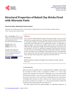 Structural Properties of Baked Clay Bricks Fired with Alternate Fuels
