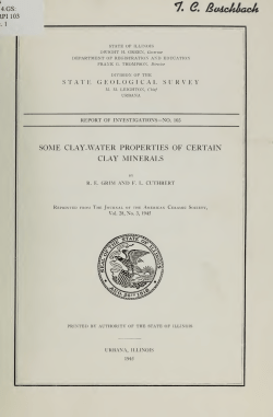 Some clay-water properties of certain clay minerals