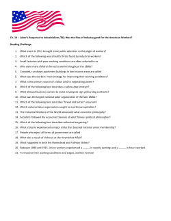 Ch. 14 &ndash; Labor`s Response to Industrialism /EQ