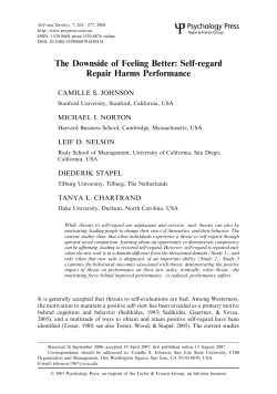 Self-regard Repair Harms Performance
