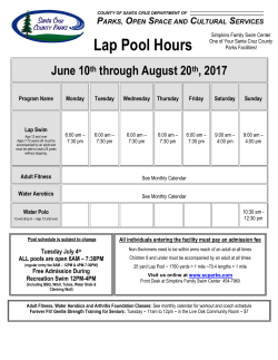 Lap Pool Hours - Santa Cruz County Parks Department