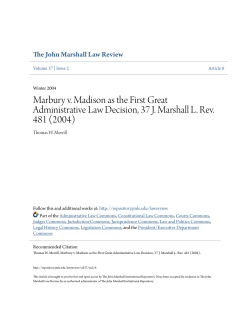 Marbury v. Madison as the First Great Administrative Law Decision