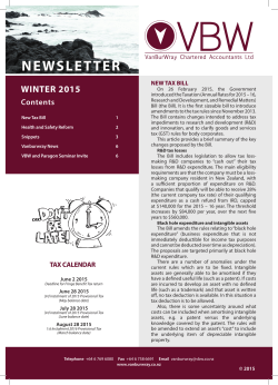 NEWSLETTER - VanBurWray Chartered Accountants Ltd
