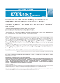 Colloid Carcinoma of the Extrahepatic Biliary Tract with Metastatic