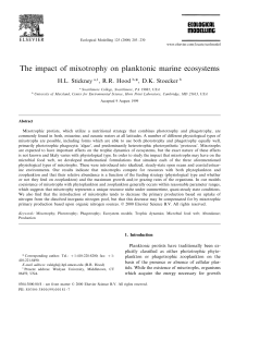 The impact of mixotrophy on planktonic marine ecosystems