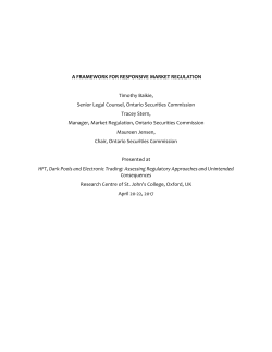 a framework for responsive market regulation