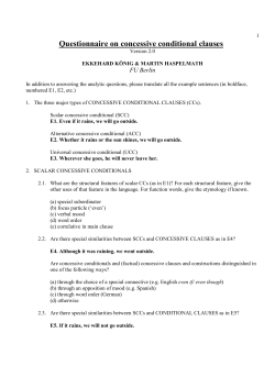 Questionnaire on concessive conditional clauses