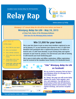 January Relay Rap - Canadian Cancer Society