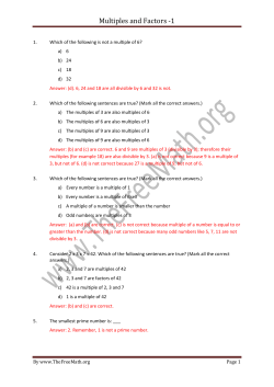 Multiples and Factors -1