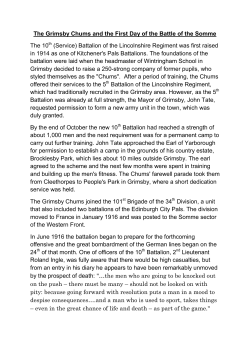 The Battle of the Somme and the Grimsby Chums