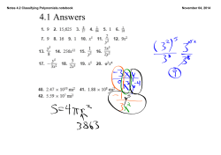 Notes 4.2 Classifying Polynomials.notebook