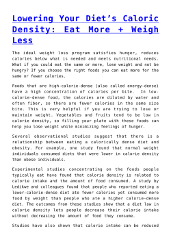Lowering Your Diet`s Caloric Density: Eat More +