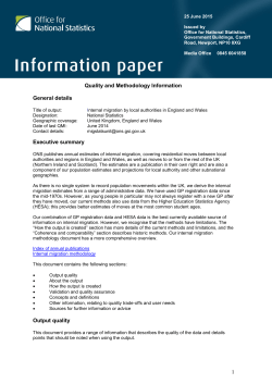 Quality and Methodology Information